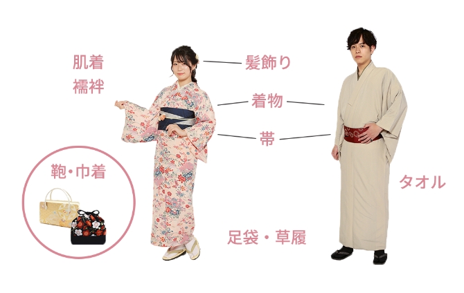 襦袢 帯紐 髪飾り※ 着物 帯 肌着 足袋・草履 タオルかばん・巾着