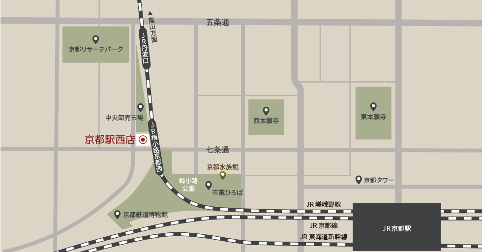 京都 JR京都駅近辺の地図