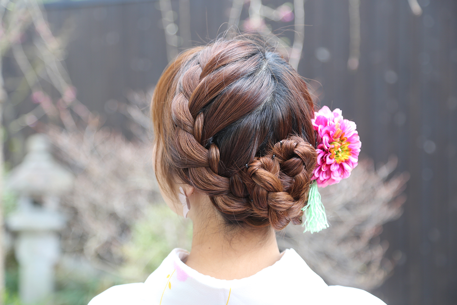 1.Side braided updo 3/4