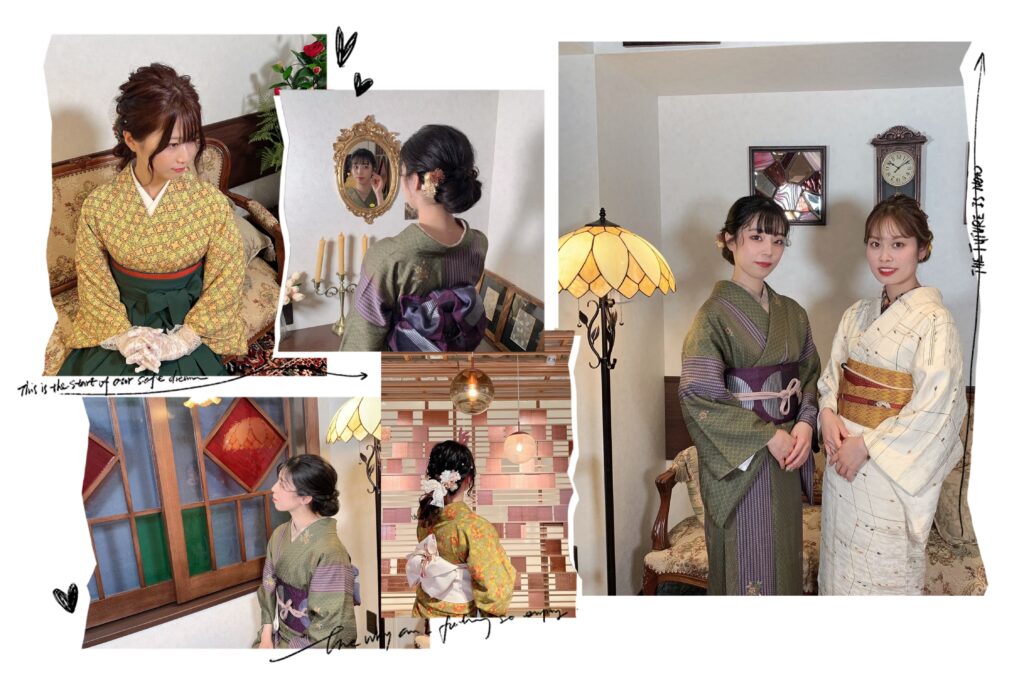 SNS映えするホテルやラウンジでの着物フォト